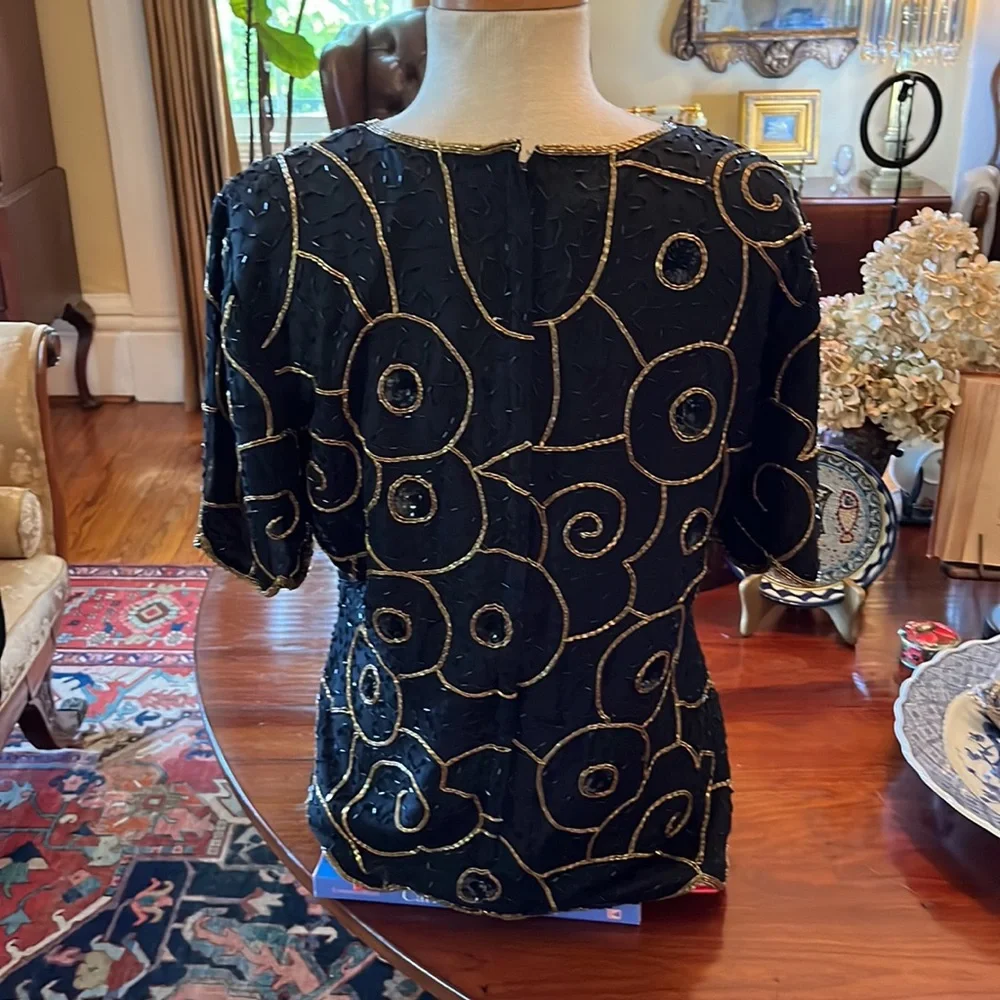 Vintage 80s 90s Stenay Beaded Top - Picture 6 of 11